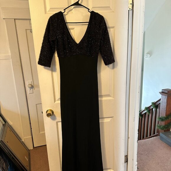 Cache Full Length Black Evening Dress with "sparkly" top. Size M - Picture 1 of 6